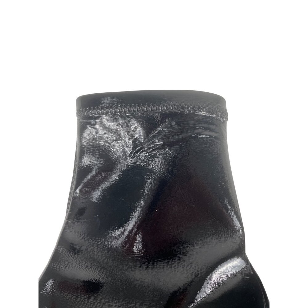 Schutz Women's 6.5B Charleni Brunny Patent Leather Stilletto Sock Bootie Black - Picture 9 of 14